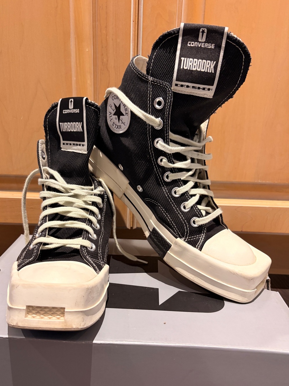 Converse x Rick Owens TURBODRK Menโs Black High-Top Sneakers